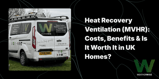 Weather Wise van beside a guide to heat recovery ventilation in UK homes