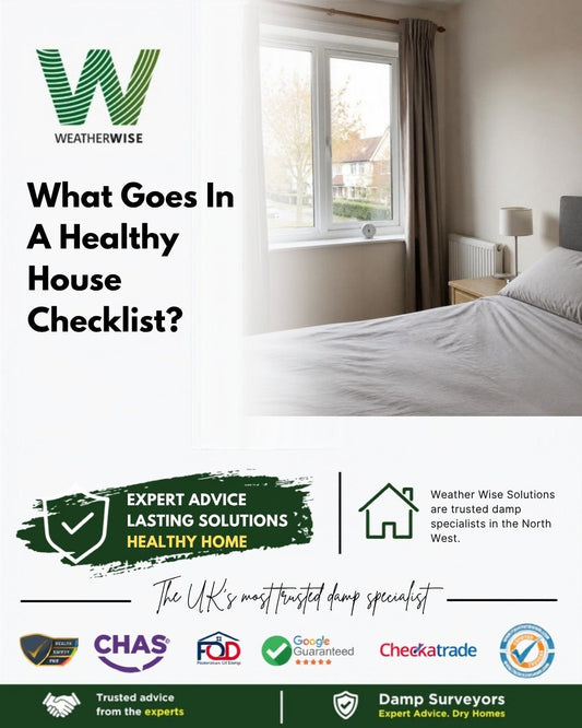 What should a healthy house checklist include for damp, mould and fresh air? A bright, tidy bedroom with a window and a made bed in morning light