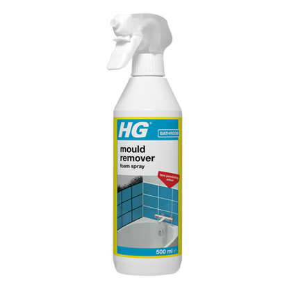 HG mould remover foam spray | Effective Mould Spray & Mildew Cleaner, Removes Mouldy Stains From Walls, Tiles, Silicone Seals & More